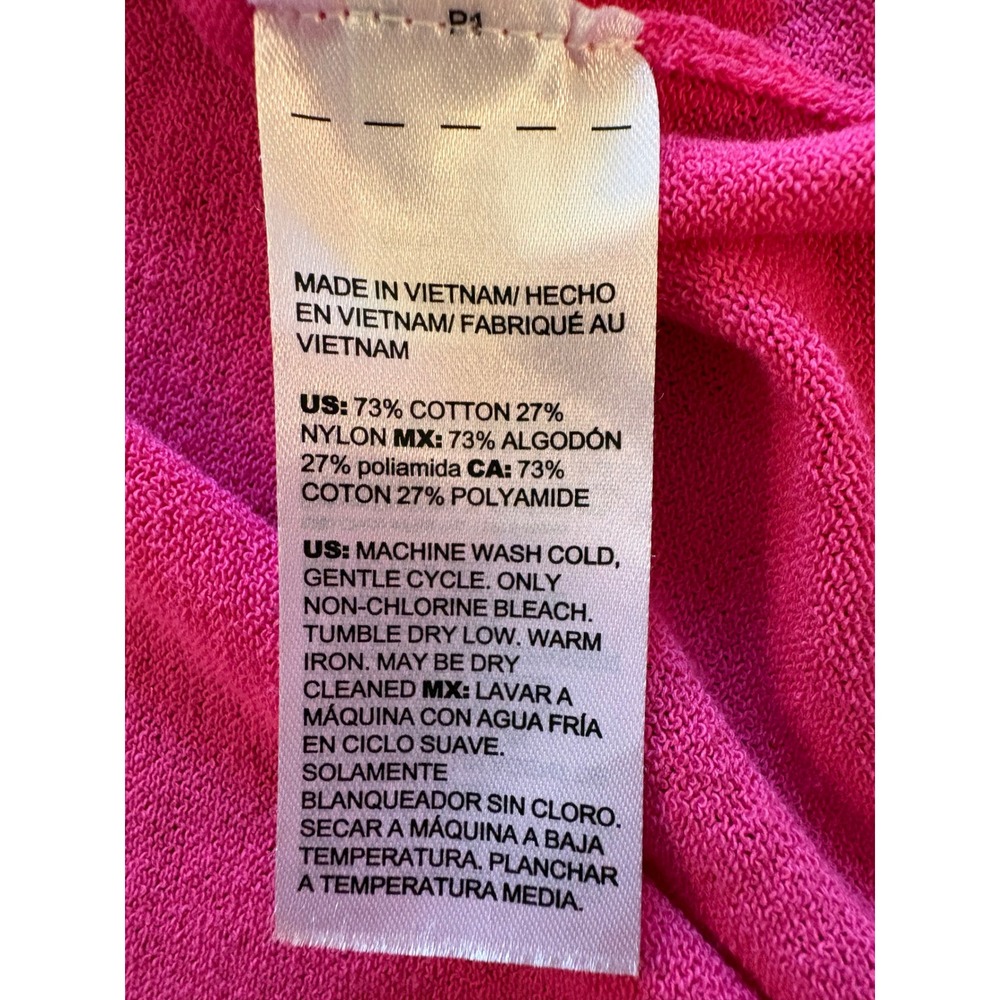 Chicos Open Front Cardigan Pink Button Cuff Cotton Blend Sweater Womens 3 XL - Picture 8 of 8